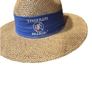Duckster Panama Fedora Straw Sun Hat Golf Men One size Tranum Buick Logo Band
